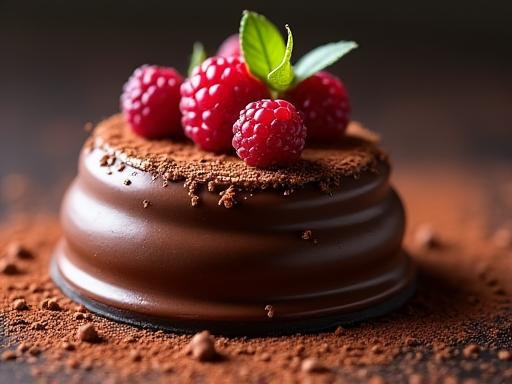 Un dessert al cioccolato impiattato con cura